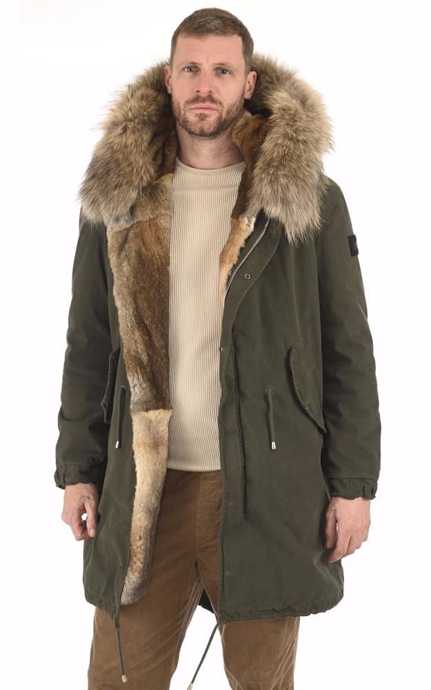 la canadienne Parka army chic lapin et finraccoon