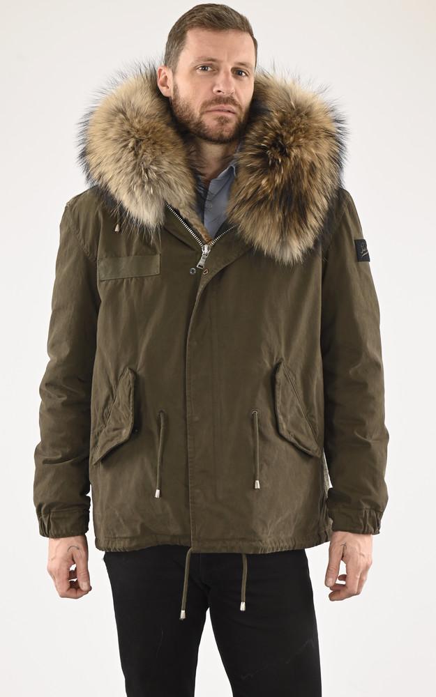 La Canadienne Parka Bi-matière Kaki Avec Fourrure