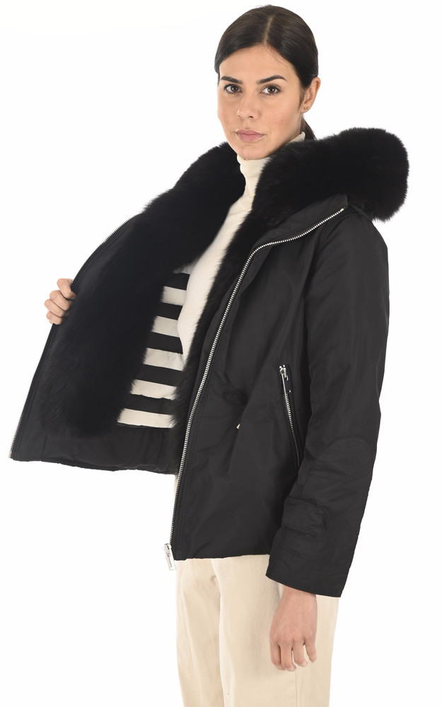 La Canadienne Parka Noire Capuche Renard