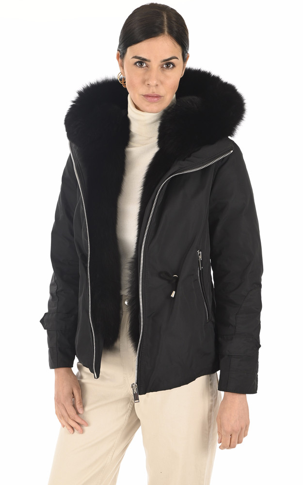 la canadienne Parka noire capuche renard