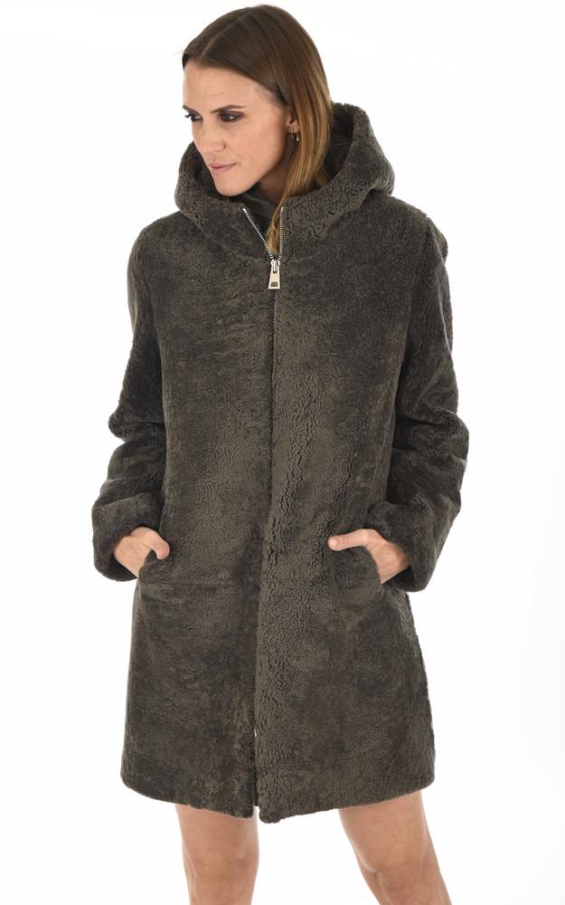 la canadienne Peau lainée agneau kaki