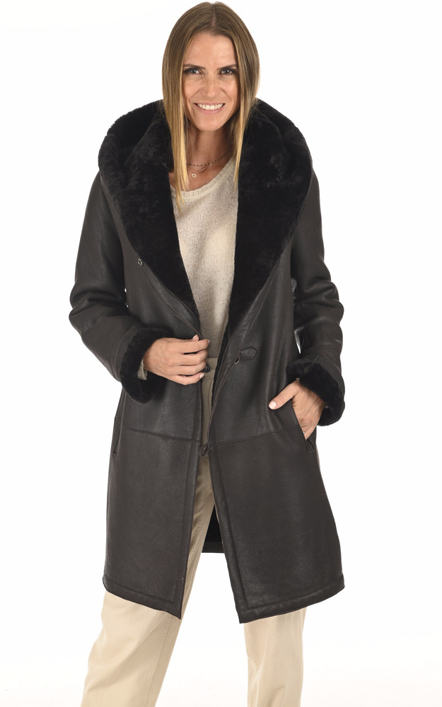 La Canadienne Peau Lainée Agneau Marron Foncé