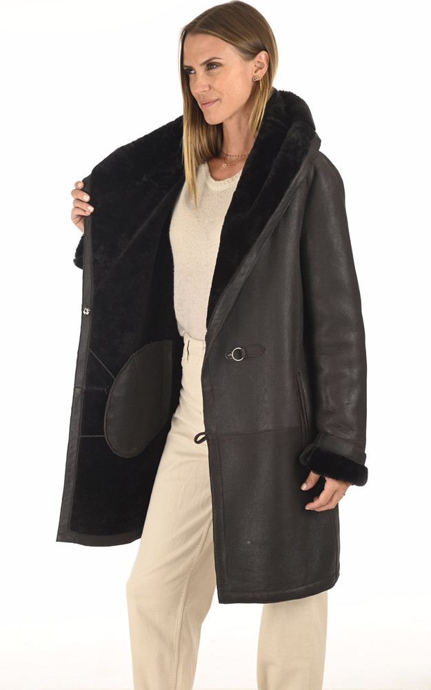 La Canadienne Peau Lainée Agneau Marron Foncé