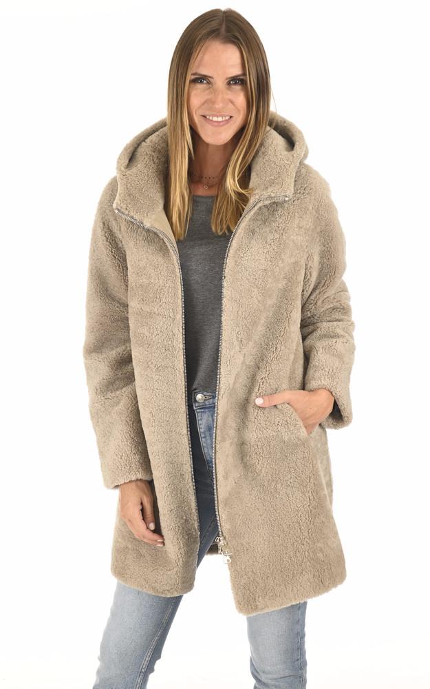 la canadienne Peau lainée agneau taupe