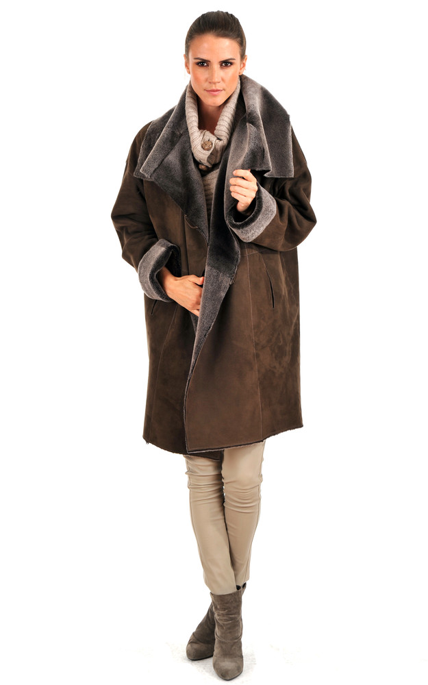 La Canadienne Peau Lainée Longue Coupe Trapèze