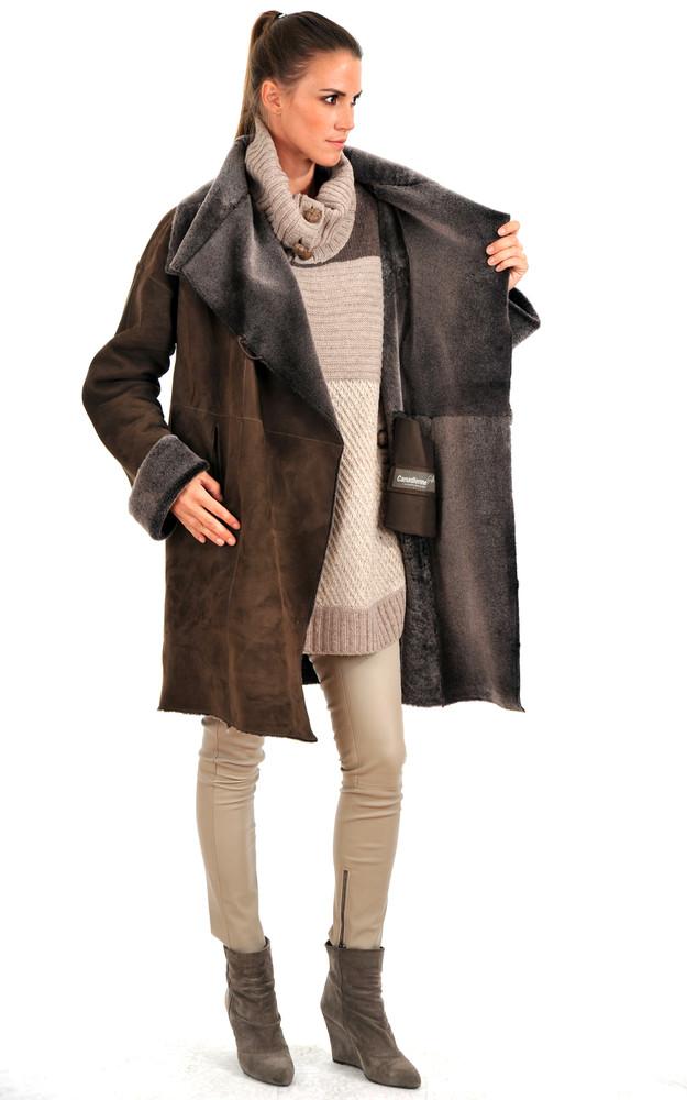 La Canadienne Peau Lainée Longue Coupe Trapèze