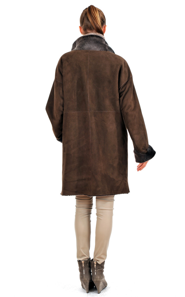 La Canadienne Peau Lainée Longue Coupe Trapèze