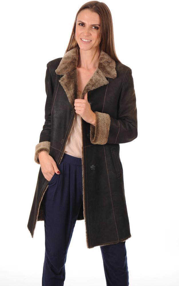 la canadienne Peau lainée marron foncé