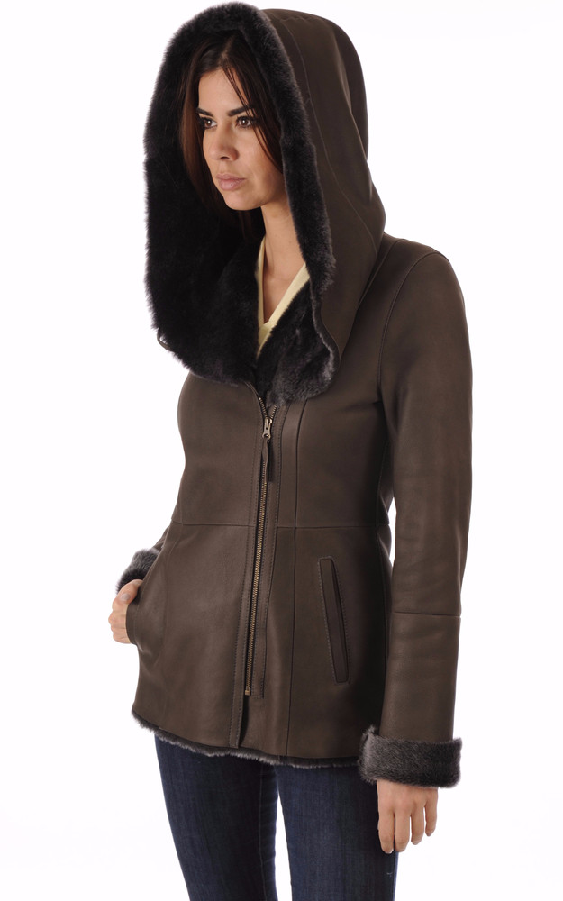 la canadienne Peau Lainée marron mérinos