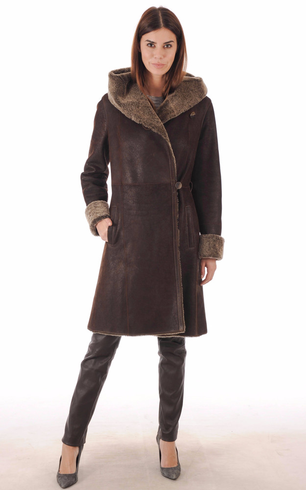 La Canadienne Peau Lainée Patinée Marron