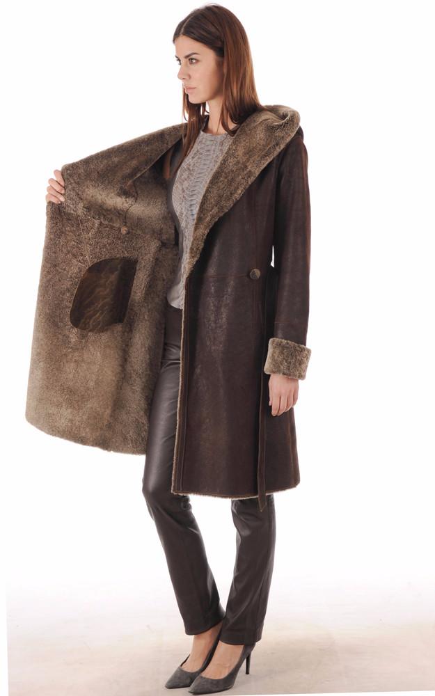 La Canadienne Peau Lainée Patinée Marron