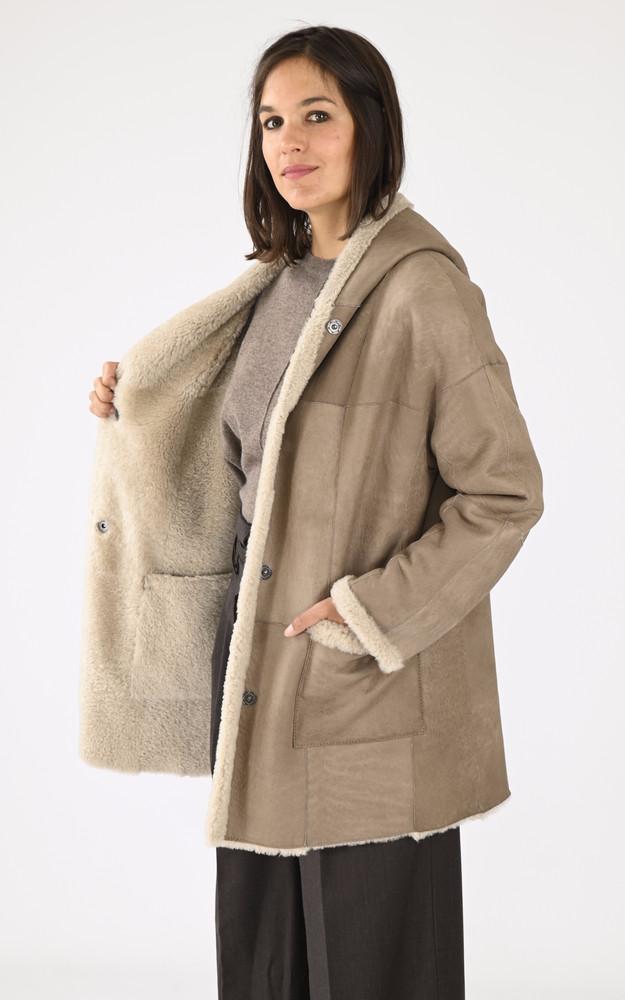 La Canadienne Peau Lainée Réversible Mérions Taupe