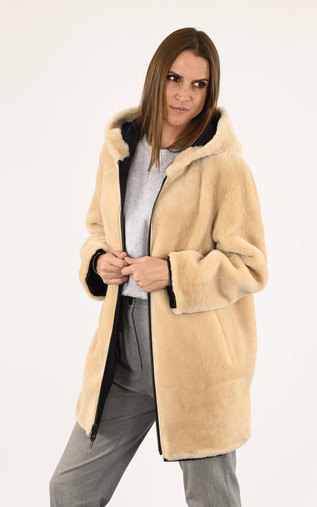 la canadienne Pelisse agneau camel et marine