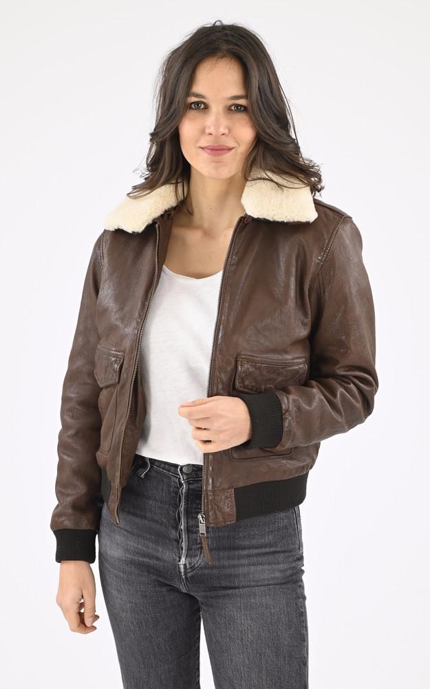 La Canadienne Pilote Cuir Agneau Marron