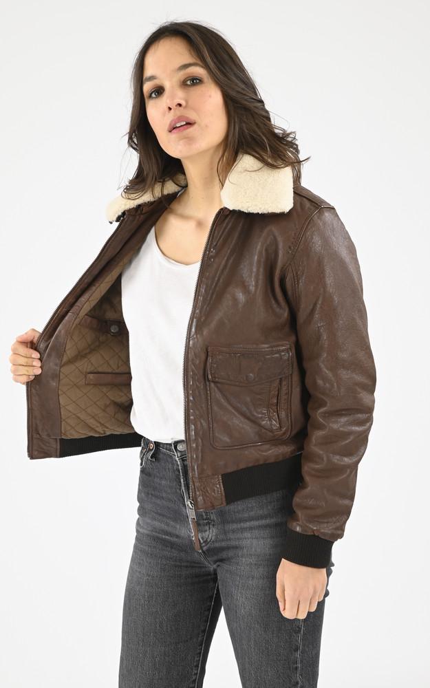 La Canadienne Pilote Cuir Agneau Marron