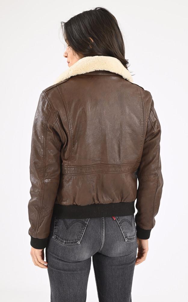 La Canadienne Pilote Cuir Agneau Marron