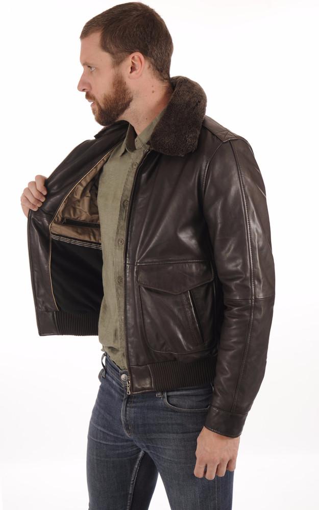 La Canadienne Pilote Cuir Agneau Marron