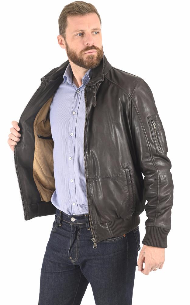 La Canadienne Pilote Cuir D'agneau Marron