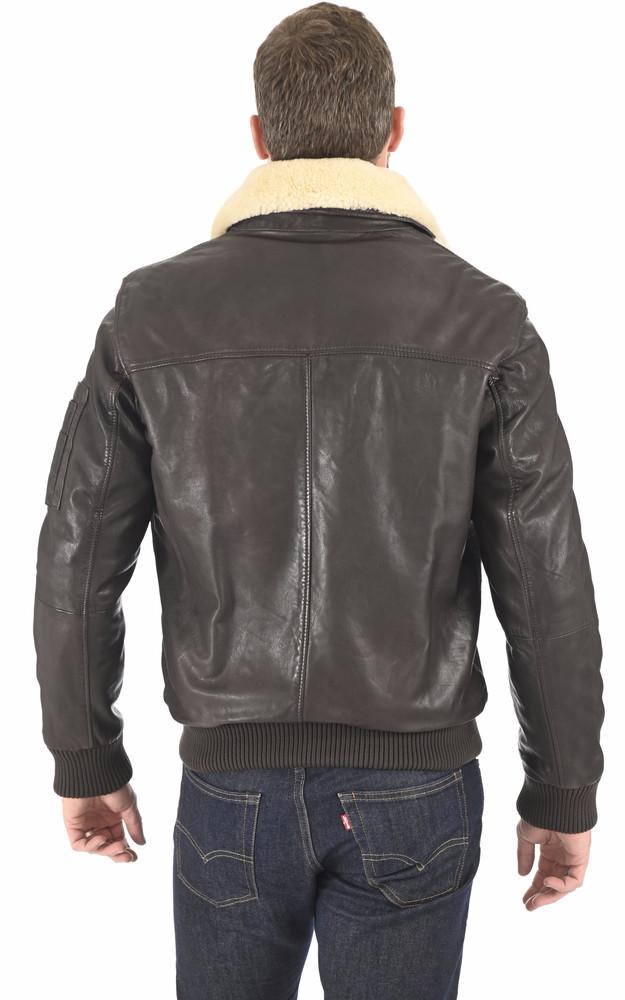 La Canadienne Pilote Cuir D'agneau Marron