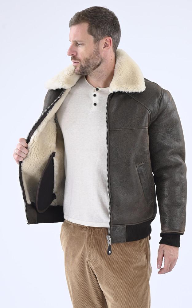 La Canadienne Pilote Mouton Lc Airforce Marron