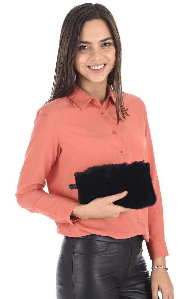 La Canadienne Pochette Fourrure Rex Noir