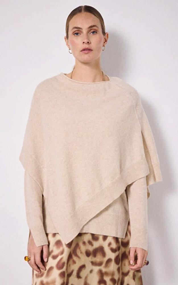 la canadienne Poncho cachemire beige
