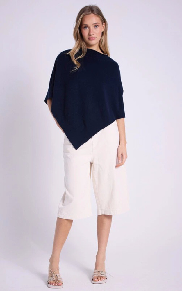 La Canadienne Poncho Cachemire Bleu