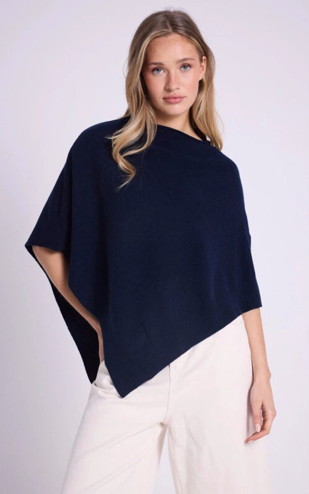 la canadienne Poncho cachemire bleu