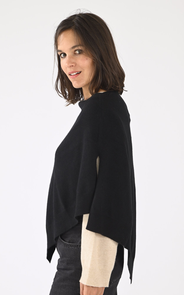 La Canadienne Poncho Cachemire Noir