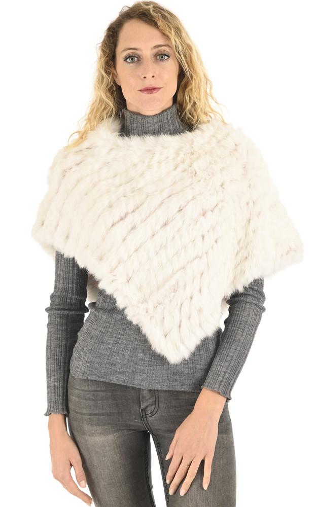la canadienne Poncho en lapin craie