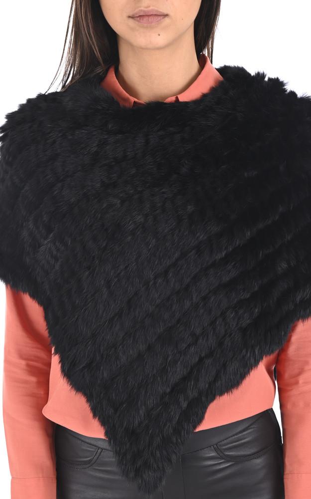 La Canadienne Poncho En Lapin Noir