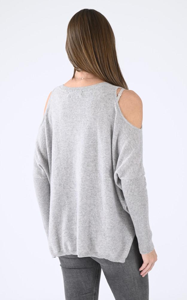 La Canadienne Pull Ajouré Cachemire Gris