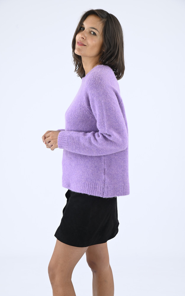 La Canadienne Pull Alpaga Et Laine Oversize Violet