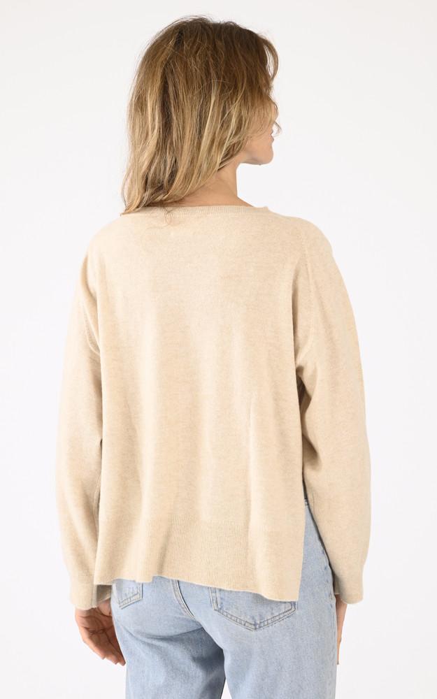 La Canadienne Pull Col Rond Cachemire Beige