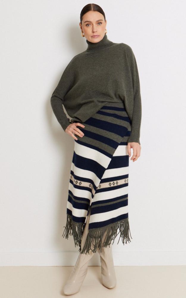 La Canadienne Pull Col Roulé Cachemire Kaki