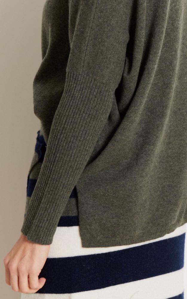 La Canadienne Pull Col Roulé Cachemire Kaki