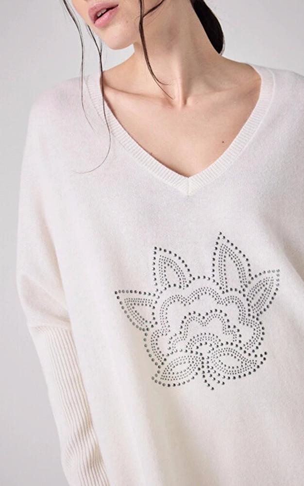 La Canadienne Pull Laine Et Cachemire Blanc