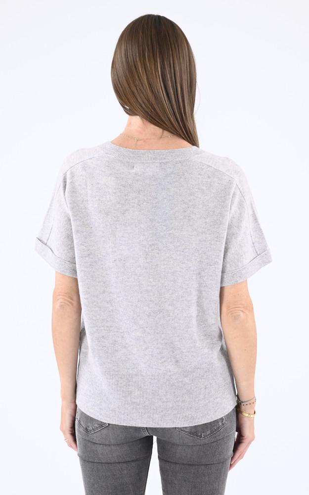 La Canadienne Pull Manches Courtes Cachemire Gris