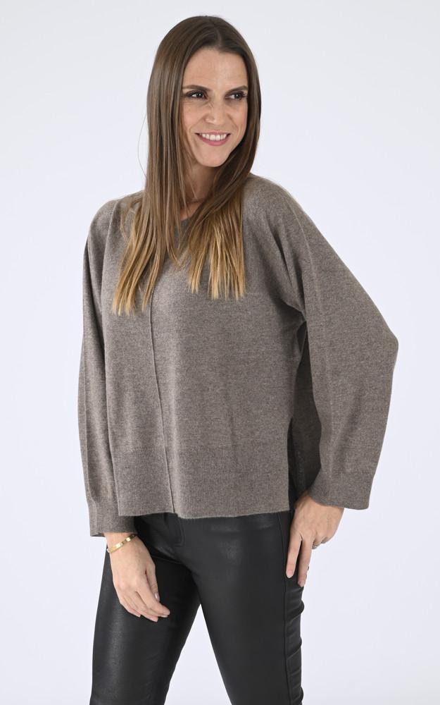 la canadienne Pull oversize cachemire taupe