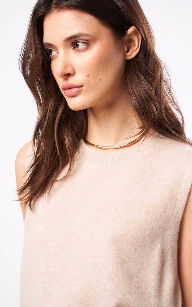 La Canadienne Pull Sans Manches Cachemire Beige