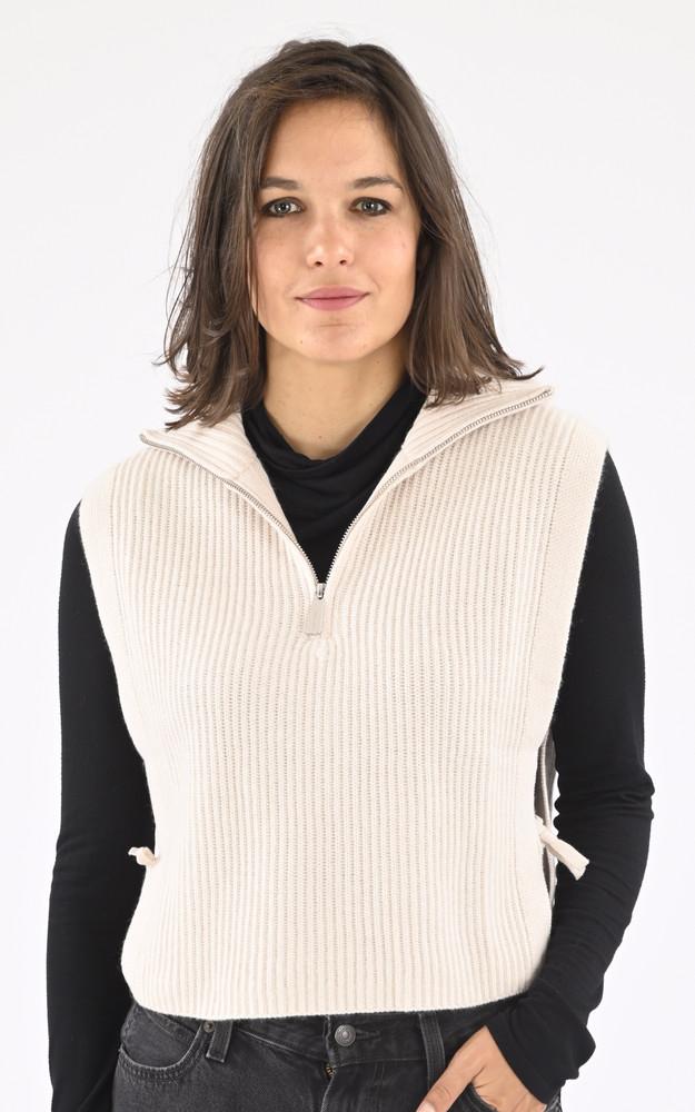 la canadienne Pull tour de cou laine beige