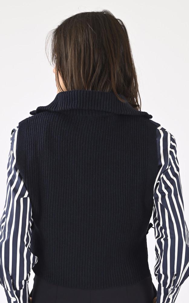 La Canadienne Pull Tour De Cou Laine Bleu
