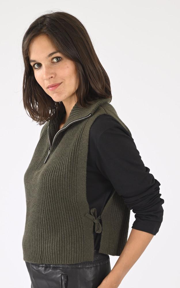 La Canadienne Pull Tour De Cou Laine Kaki