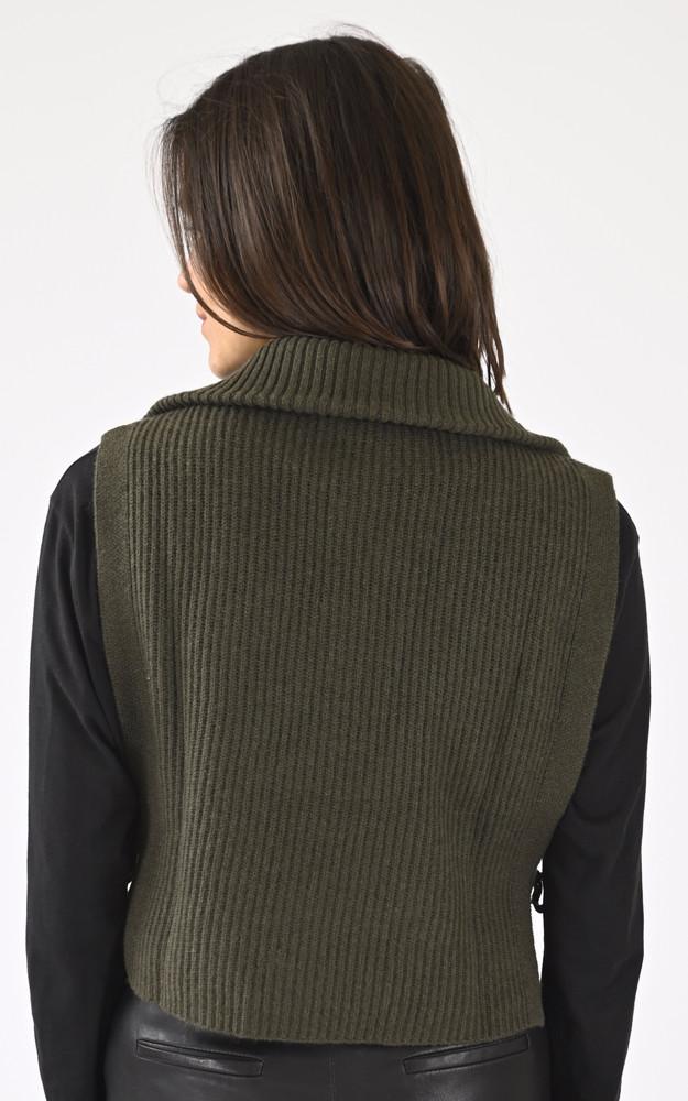 La Canadienne Pull Tour De Cou Laine Kaki