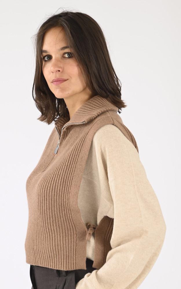 La Canadienne Pull Tour De Cou Laine Marron