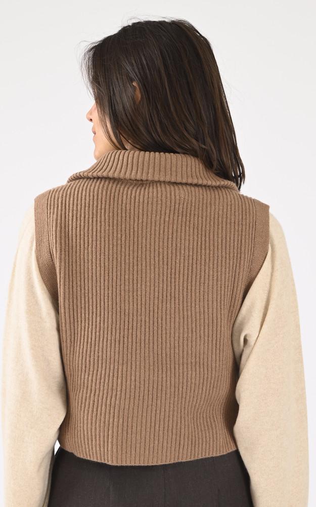 La Canadienne Pull Tour De Cou Laine Marron