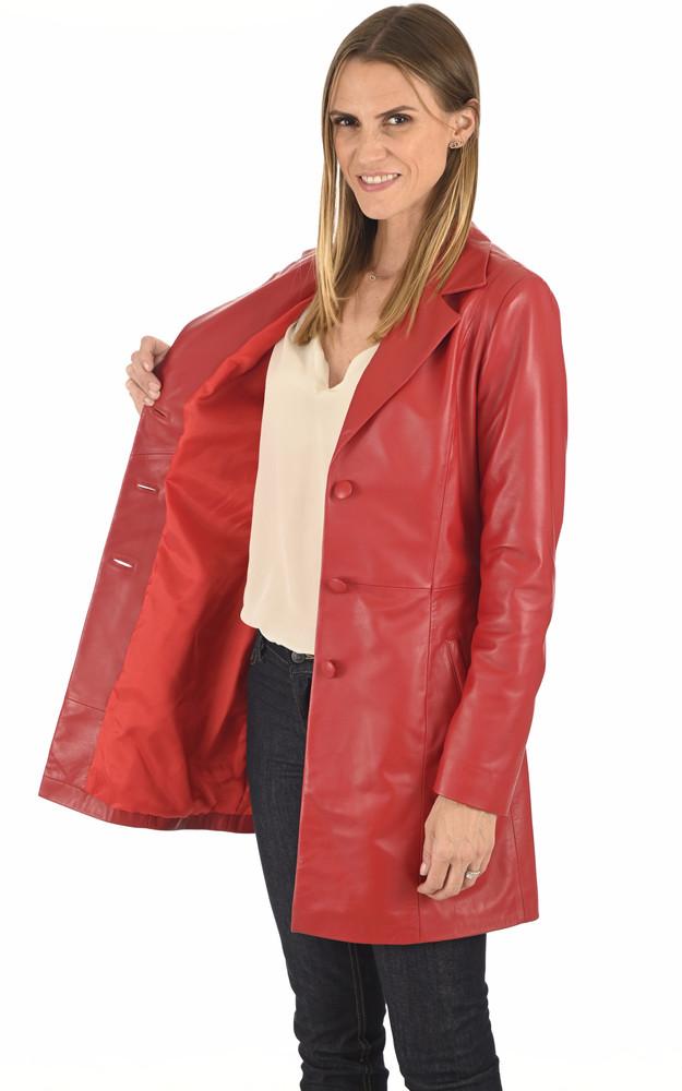 La Canadienne Redingote Agneau Rouge