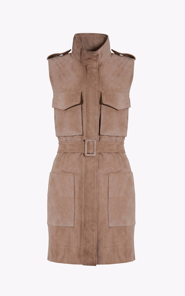 La Canadienne Robe Cuir Velours Emely Sable