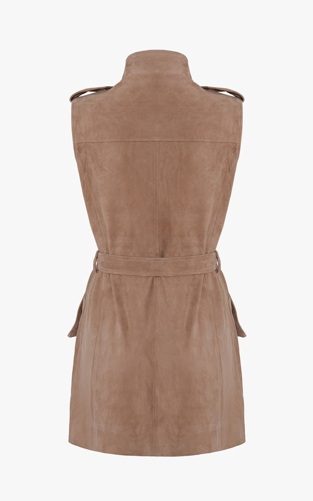 La Canadienne Robe Cuir Velours Emely Sable