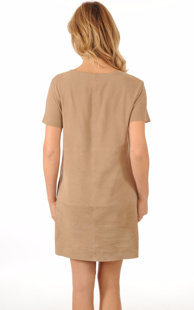 La Canadienne Robe Cuir Velours Nalia Sable